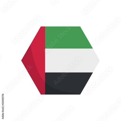 Hexagonal United Arab Emirates flag icon. Vector. Free Download Hexagonal United Arab Emirates flag icon. Vector. - GFXLoad