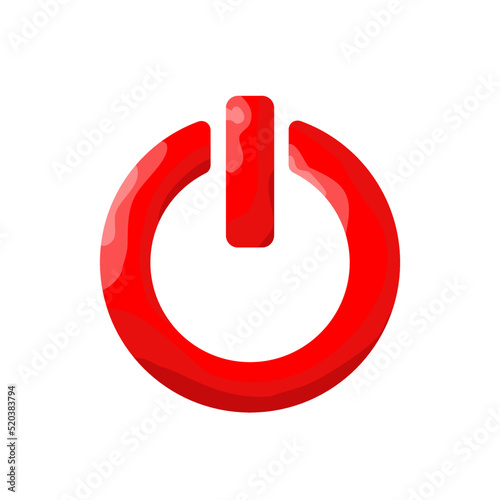 red power button on white background