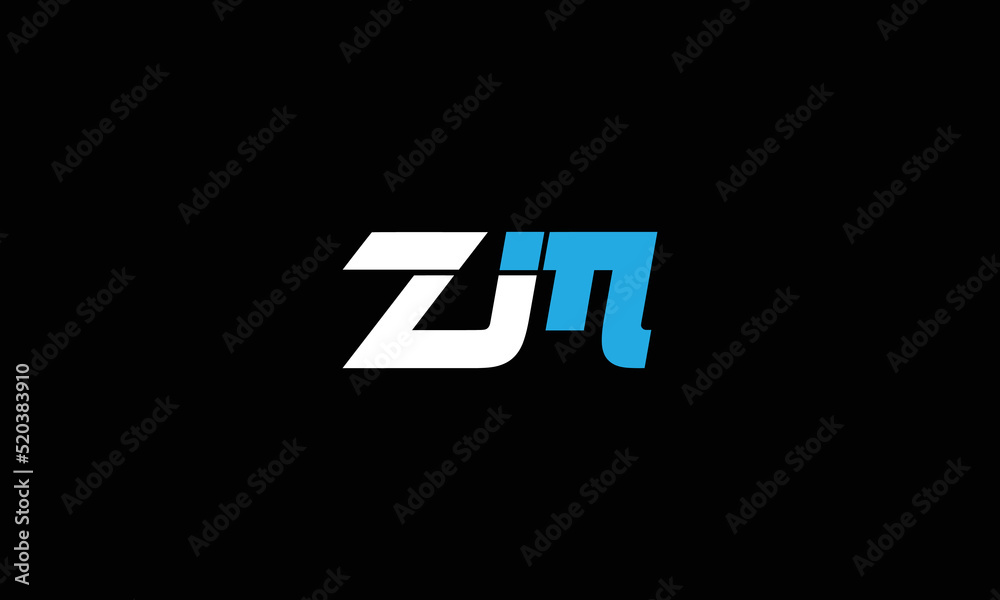 Letter ZIM and zi logo design vector template - obrazy, fototapety, plakaty 