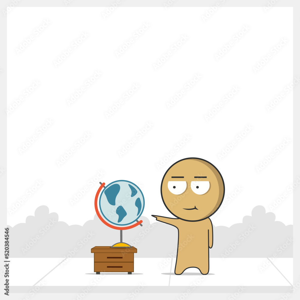 Naklejka premium Man looking at the globe