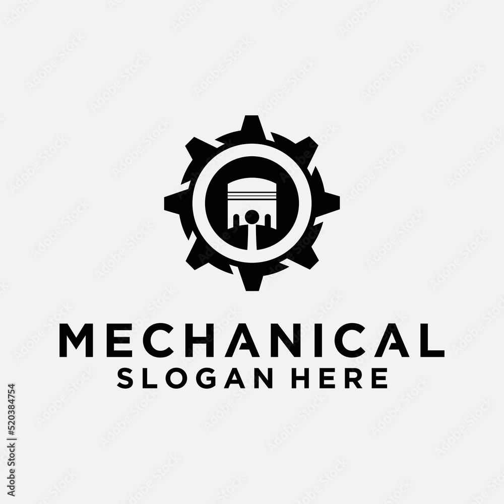 Mechanic logo vehicle and industrial engine repair logo design templates vector illustrations Mechanic logo vehicle and industrial engine repair logo design templates vector illustrations