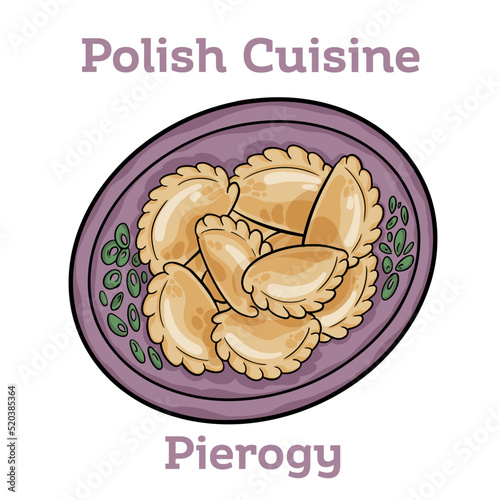 Traditional polish pierogi. Dumplings, filled with mashed potatoes.