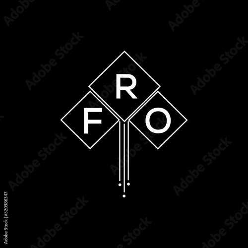 FRO letter logo design with white background in illustrator, FRO vector logo modern alphabet font overlap style.
