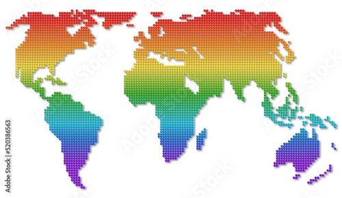 Weltkarte Regenbogen bunte Farben Toleranz