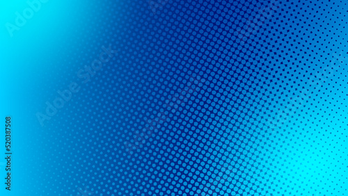 Blue comic pop art vintage background with halftone dots