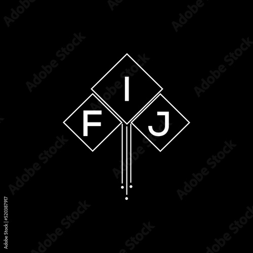 FIJ letter logo design with white background in illustrator, FIJ vector logo modern alphabet font overlap style.
 photo