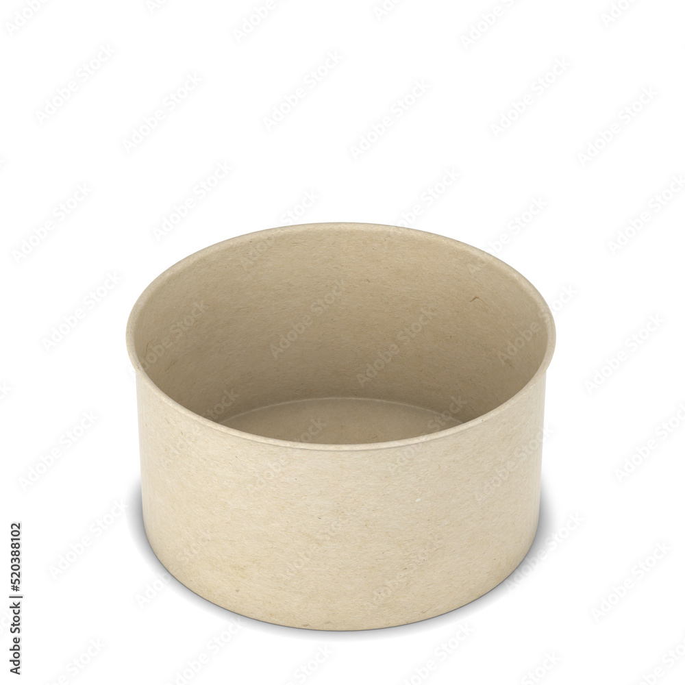 Blank paper salad bowl mockup