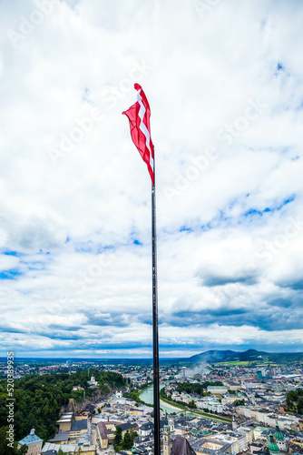 Austria Flagn in salzburg castle