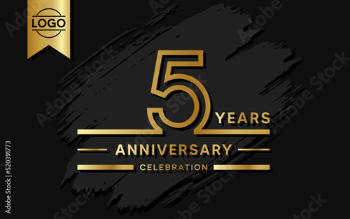 5 year anniversary celebration design template. vector template illustration