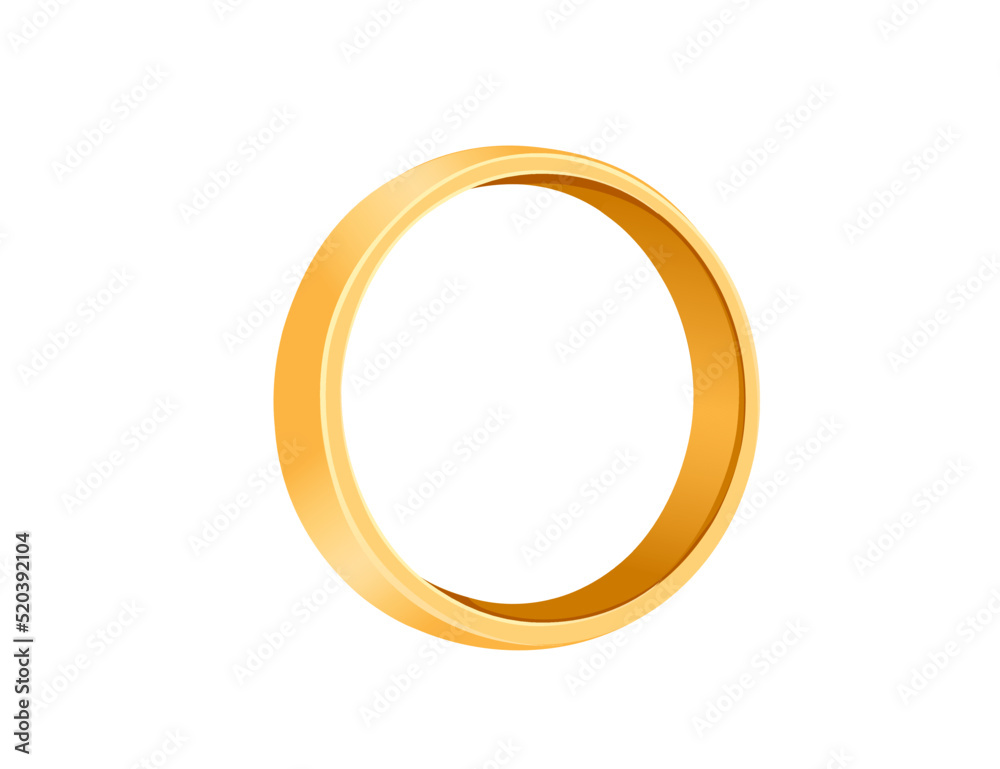 Golden wedding ring vector illustration isolated on white background Golden wedding ring vector illustration isolated on white background
