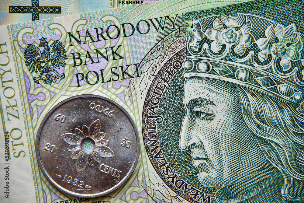 polski banknot,100 PLN, kip laotański ,moneta ,Laos , Polish banknote, 100 PLN, Laotian kip, coin, Laos polski banknot,100 PLN, kip laotański ,moneta ,Laos , Polish banknote, 100 PLN, Laotian kip, coin, Laos