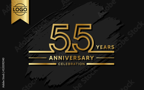 55 year anniversary celebration design template. vector template illustration