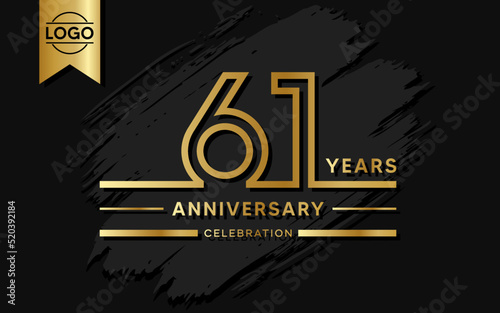 61 year anniversary celebration design template. vector template illustration