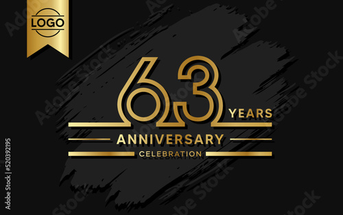 63 year anniversary celebration design template. vector template illustration