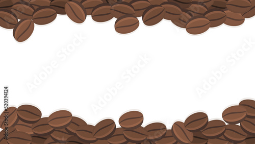 Roasted coffee grains vector background with place for text