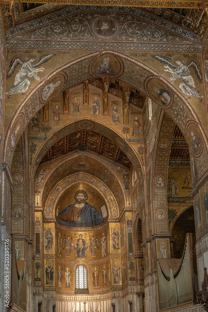 The inside of the Cathedral in Monreale.