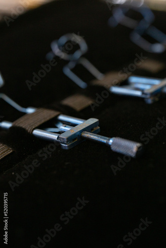 medical dental instruments close-up on display for sale