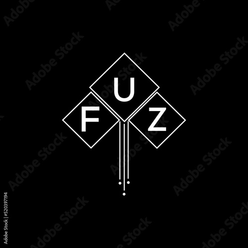 FUZ letter logo design with white background in illustrator, FUZ vector logo modern alphabet font overlap style.
