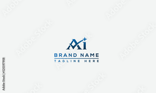 Logo design letter AI . Elegant modern. Vector template.