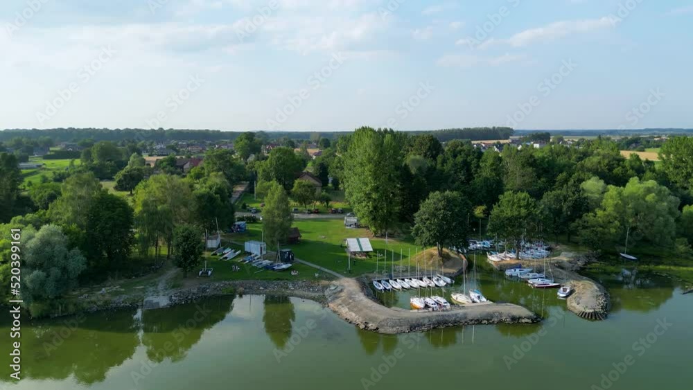 Air aerial view of yacht port located in goczalkowickie lake(goczałkowickie jeziorozbiornik) artificial water reservoir in the Silesian Voivodeship of Poland Air aerial view of yacht port located in goczalkowickie lake(goczałkowickie jeziorozbiornik) artificial water reservoir in the Silesian Voivodeship of Poland