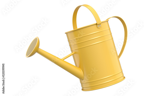 Watering can on white background. 3d render concept of gardening equipment tools