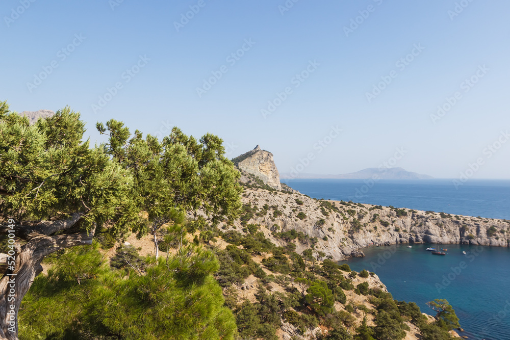 View of the rocks of the Black Sea from the Golitsyn trail