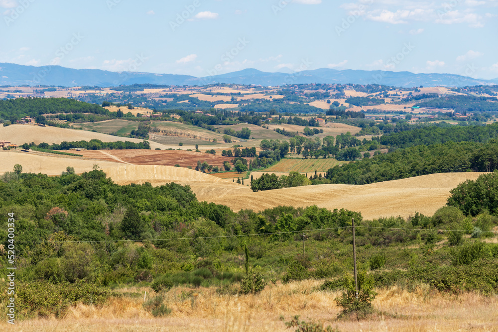 The Tuscan countryside between Siena and Montepulciano, Italy