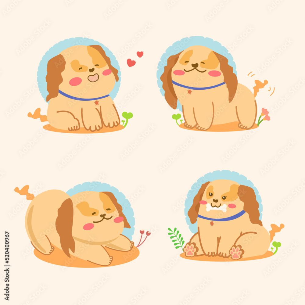 Collection of puppy character designs in flat color, vector, hand-drawn, and dog cartoon illustrations. Cartoon suitable for, print, sublimation, shirt, postcard, printable, stationery ,kids product. Collection of puppy character designs in flat color, vector, hand-drawn, and dog cartoon illustrations. Cartoon suitable for, print, sublimation, shirt, postcard, printable, stationery ,kids product.