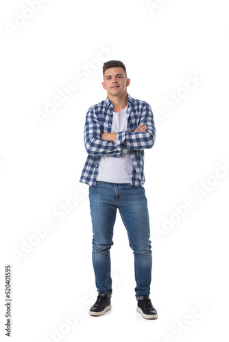 Young man standing arms crossed