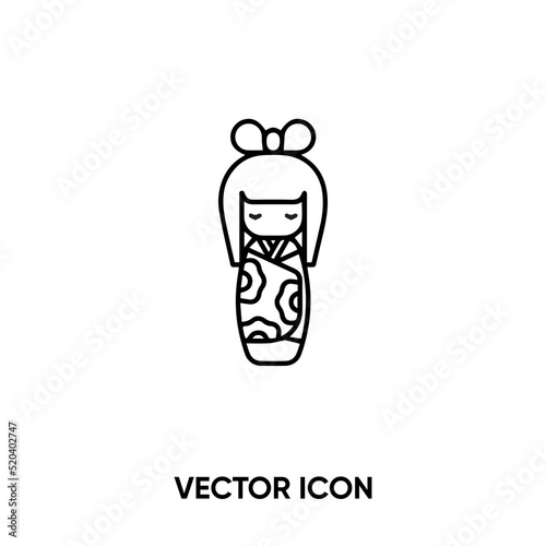 Kokeshi vector icon. Modern, simple flat vector illustration for website or mobile app. Doll symbol, logo illustration. Pixel perfect vector graphics	
