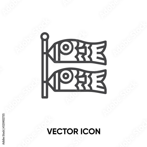 Koinobori vector icon. Modern, simple flat vector illustration for website or mobile app.Japanese Children`s Day Koinobori ,fish ,flag symbol, logo illustration. Pixel perfect vector graphics