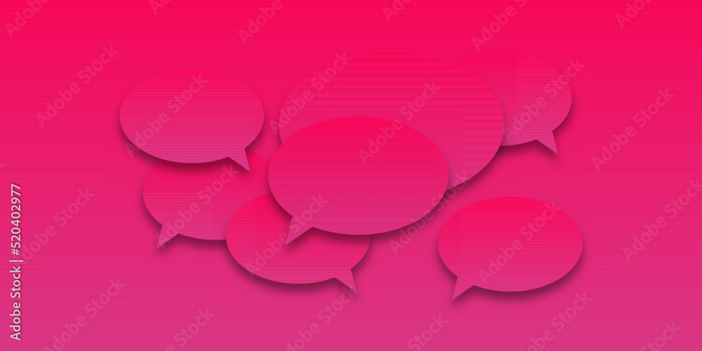 Vector pink or purple gradient sticker set with speech bubbles. Colorful empty blank speech bubbles with shadow on pink or purple background. Vector pink or purple gradient sticker set with speech bubbles. Colorful empty blank speech bubbles with shadow on pink or purple background.