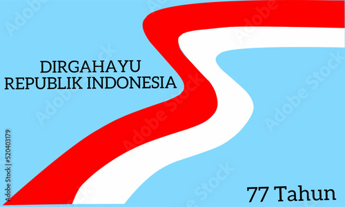 Fototapeta Naklejka Na Ścianę i Meble -  vector illustration. A red and white cloth shawl that is stretched as a symbol of the red and white flag. as a symbol of Indonesian independence.