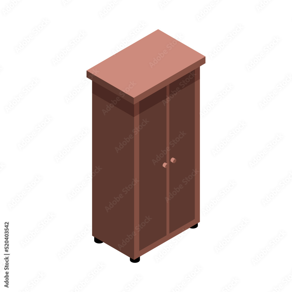 Isometric Clothing Cabinet Composition Isometric Clothing Cabinet Composition