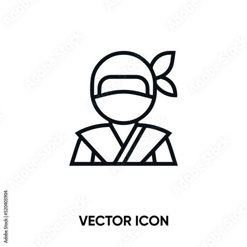 Ninja vector icon. Modern, simple flat vector illustration for website or mobile app.Ninja warrior symbol, logo illustration. Pixel perfect vector graphics	