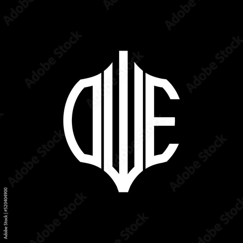OWE letter logo. OWE best black background vector image. OWE Monogram logo design for entrepreneur and business.
