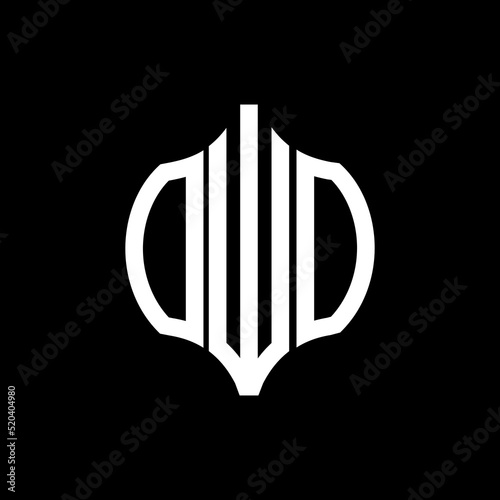 OWO letter logo. OWO best black background vector image. OWO Monogram logo design for entrepreneur and business.
 photo