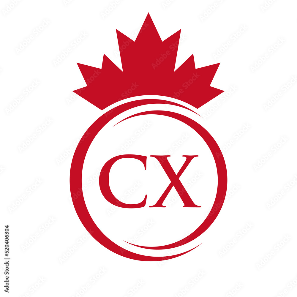 Letter CX Maple Leaf Logo Template Symbol Canadian Business, Company Logo Concept Vector Template Letter CX Maple Leaf Logo Template Symbol Canadian Business, Company Logo Concept Vector Template