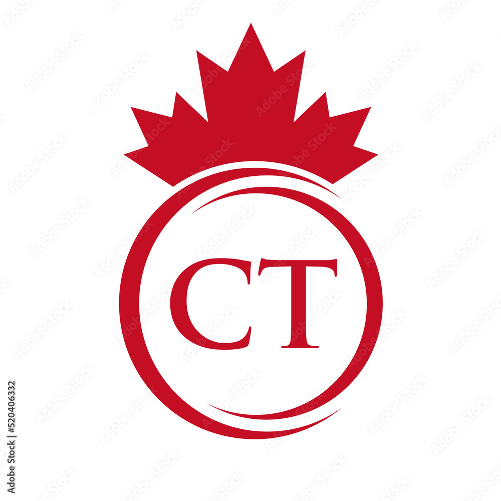 Letter CT Maple Leaf Logo Template Symbol Canadian Business, Company Logo Concept Vector Template Letter CT Maple Leaf Logo Template Symbol Canadian Business, Company Logo Concept Vector Template