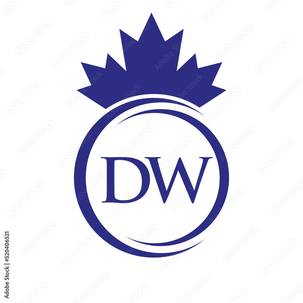 Letter DW Maple Leaf Logo Template Symbol Canadian Business, Company Logo Concept Vector Template Letter DW Maple Leaf Logo Template Symbol Canadian Business, Company Logo Concept Vector Template