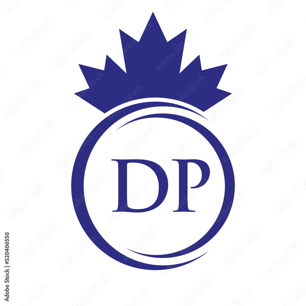 Letter DP Maple Leaf Logo Template Symbol Canadian Business, Company Logo Concept Vector Template
