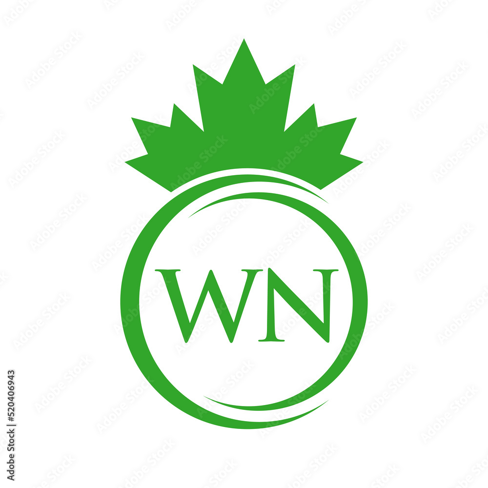 Letter WN Maple Leaf Logo Template Symbol Canadian Business, Company Logo Concept Vector Template Letter WN Maple Leaf Logo Template Symbol Canadian Business, Company Logo Concept Vector Template