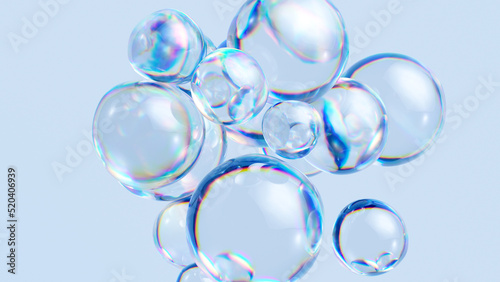 3d render, abstract background, sparkling water macro, air bubbles, hydration jelly balls