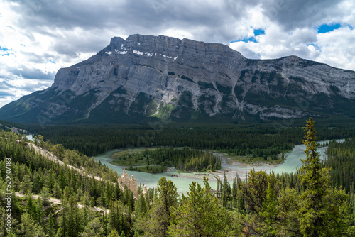 Hoodoos lookout in Banff Natioal Park, with the Bow River photo