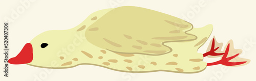 Vector isolated illustration of lying goose.