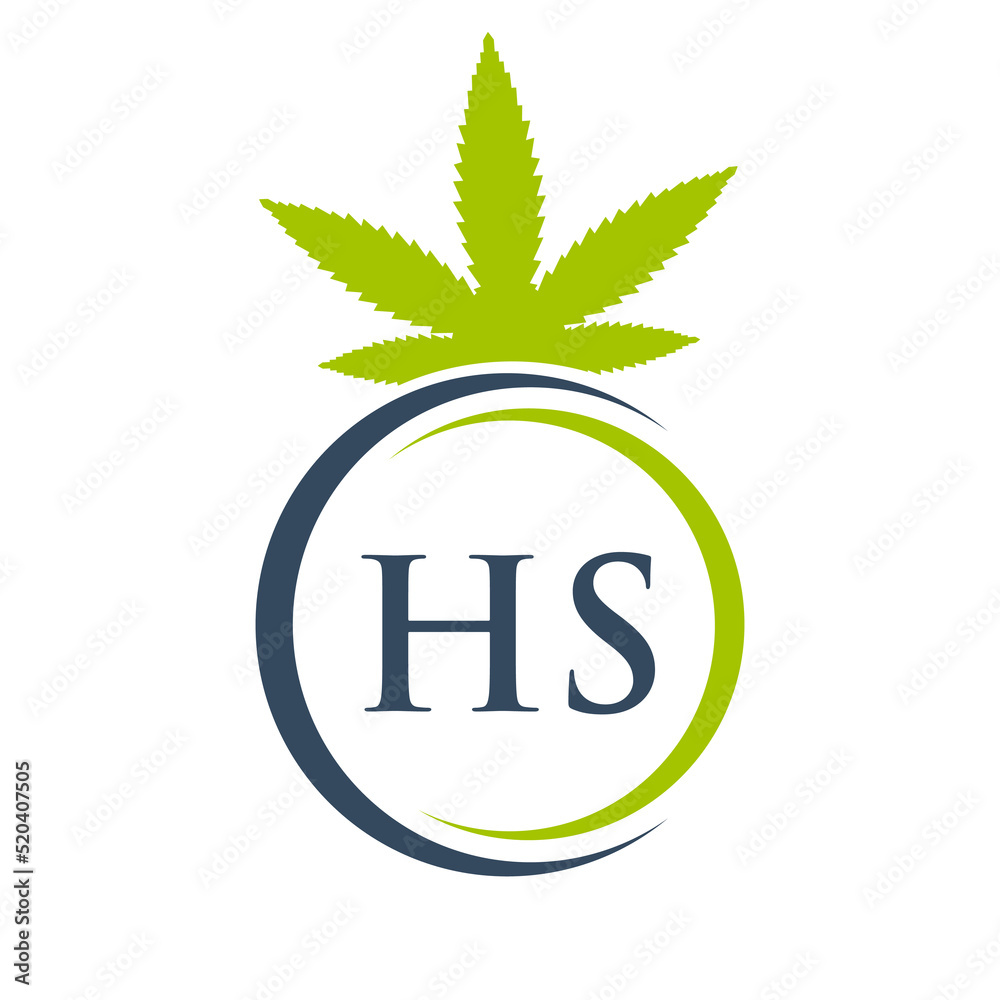 Letter HS Marijuana Logo. Cannabis Logo Sign For Therapy, Medical and Health Care Letter HS Marijuana Logo. Cannabis Logo Sign For Therapy, Medical and Health Care