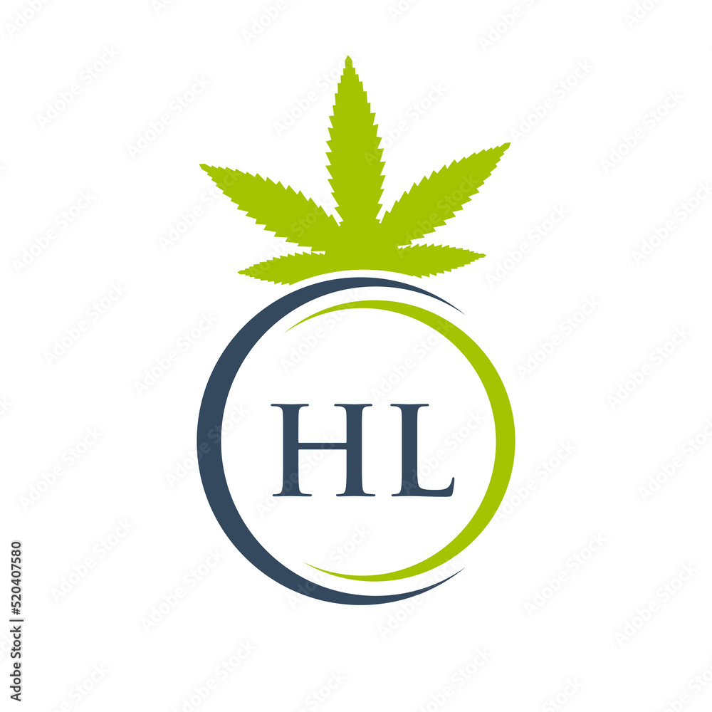 Letter HL Marijuana Logo. Cannabis Logo Sign For Therapy, Medical and Health Care Letter HL Marijuana Logo. Cannabis Logo Sign For Therapy, Medical and Health Care