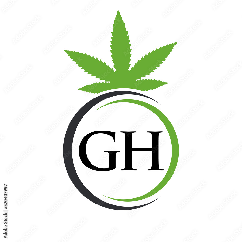 Letter GH Marijuana Logo. Cannabis Logo Sign For Therapy, Medical and Health Care Letter GH Marijuana Logo. Cannabis Logo Sign For Therapy, Medical and Health Care