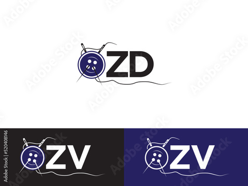 Abstract ZD Logo Letter Vector, Letter Zd z d Logo Icon Design For Your Textile or Tailor Business