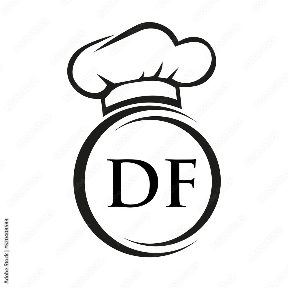 Initial Letter DE Restaurant Logo Template. Restaurant Logo Concept with Chef Hat Symbol Vector Sign